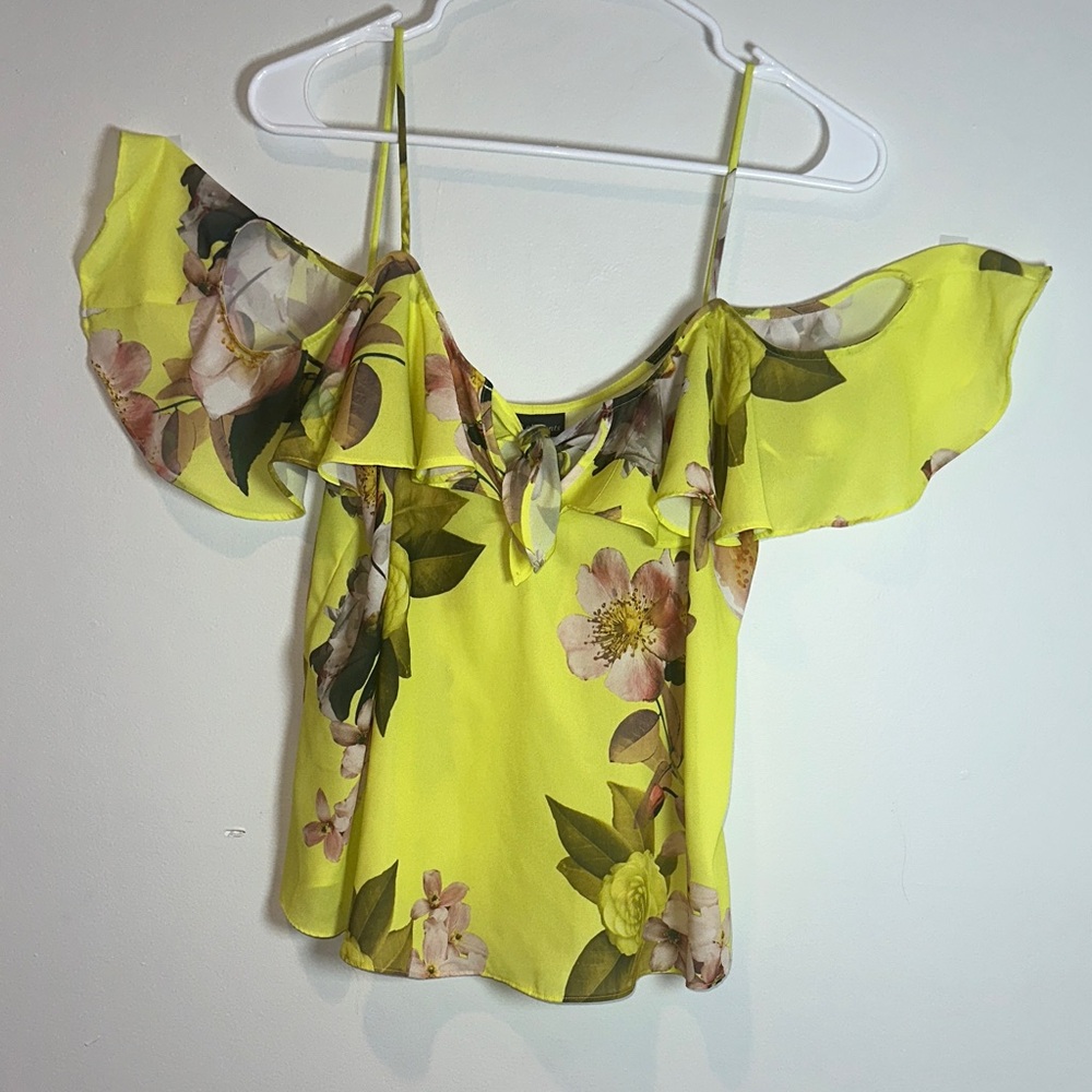 BOLD elements Yellow Floral Off-Shoulder Blouse